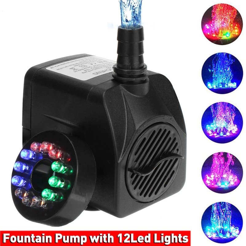 Water Pump Submersible Mini - 16W LED Light Fountain Pump Fish