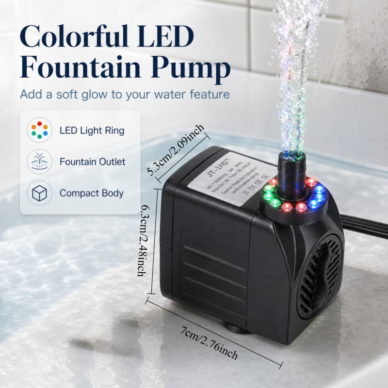 16W LED Light Fountain Pump Fi - огляд і ціна Water Pump Submersible Mini