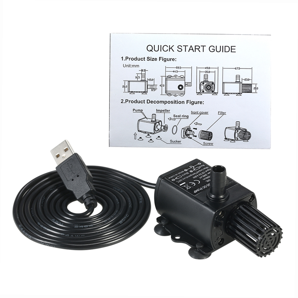 Ultra-quiet Mini USB DC5V 4.8W - огляд і ціна Water Pump Submersible Mini